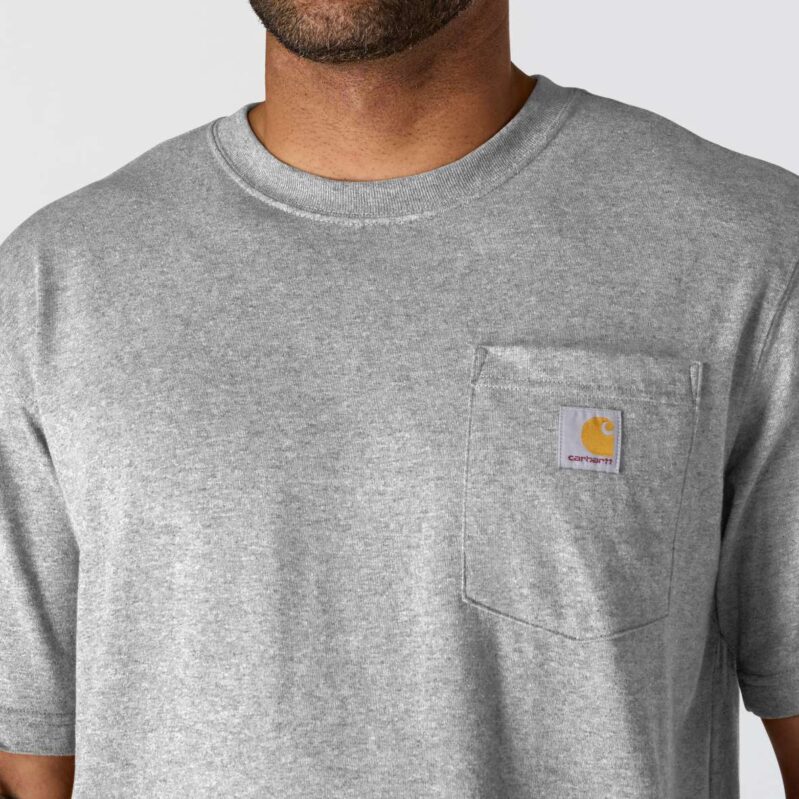 103296 חולצת T עם כיס לעבודה צבע אפור מוברש