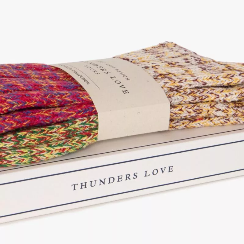 גרבי THUNDERS LOVE קולקציית CHARLIE לגברים צבע אדום וצהוב