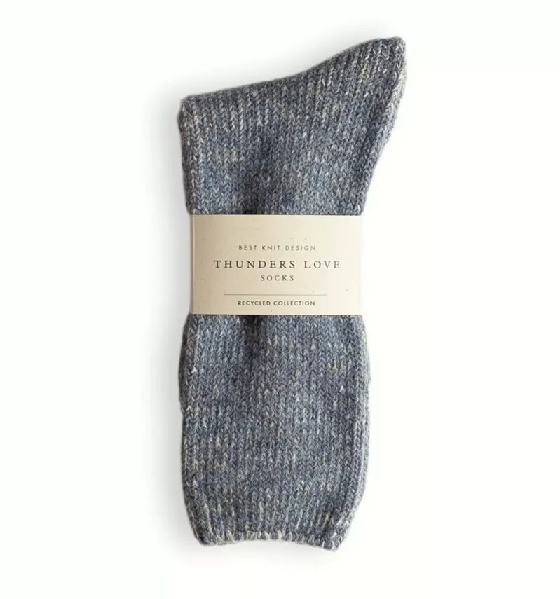 WOOL RECYCLED BLUE SOCKS