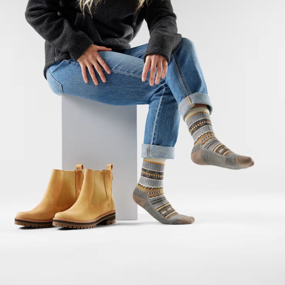 גרבי צמר מרינו Smartwool דגם Everyday Cozy In Sweater אפור חרדל