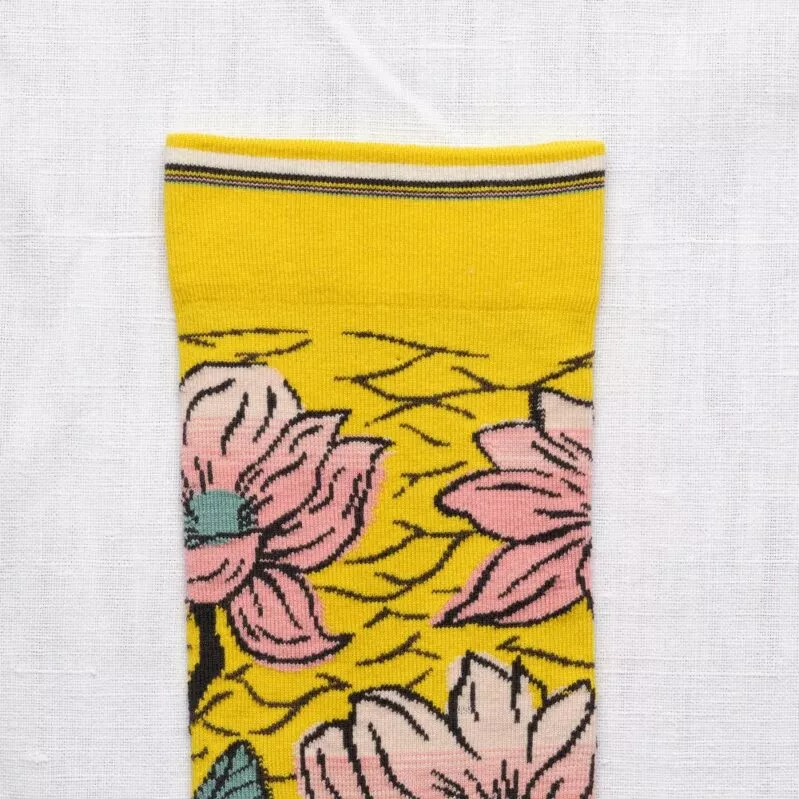 גרבי בון מייסון דגם Pink flower and yellow sea