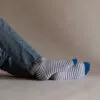 פסים ובהונות- גרבי פסים יוניסקס אפור וכחול