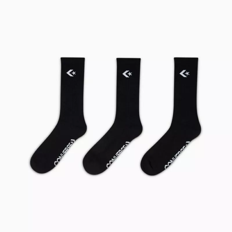 CONVERSE - שלישיית גרבי ספורט  צבע שחור