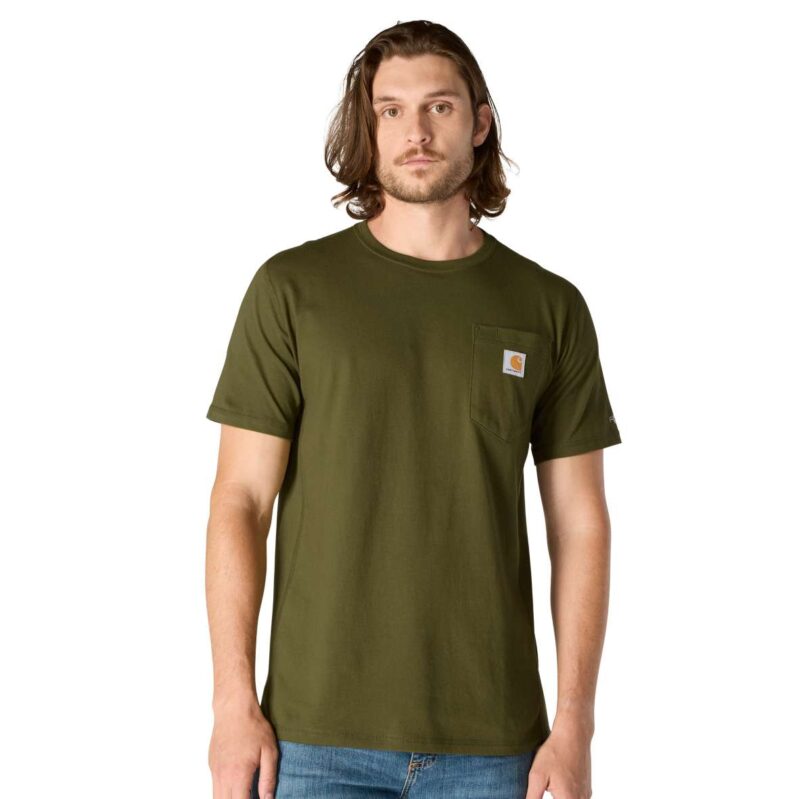 106652 | חולצת טישירט כיס שרוול קצר  FORCE® ירוק ברונזה