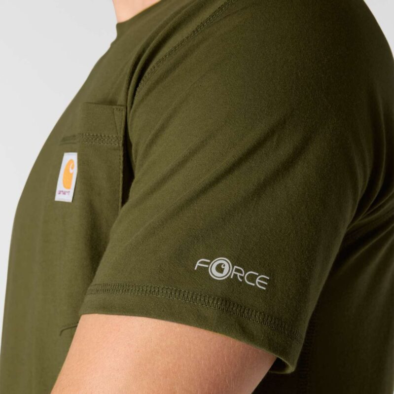 106652 | חולצת טישירט כיס שרוול קצר  FORCE® ירוק ברונזה
