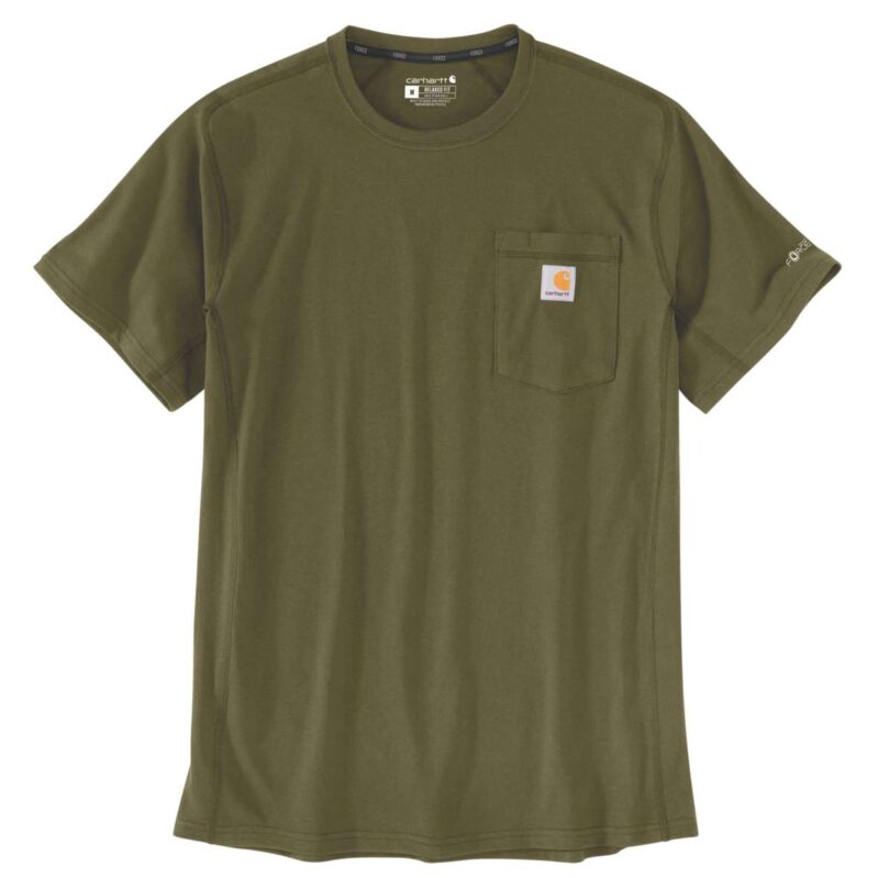 106652 | חולצת טישירט כיס שרוול קצר  FORCE® ירוק ברונזה