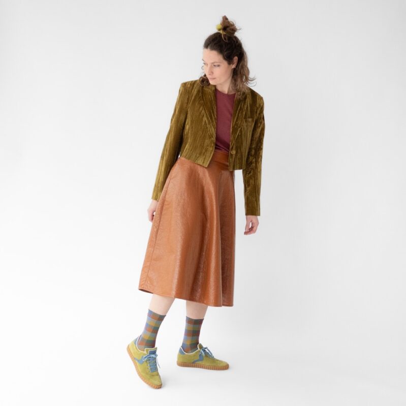 BO701 | גרבי בון מייסון דגם Blue-Grey Plaid