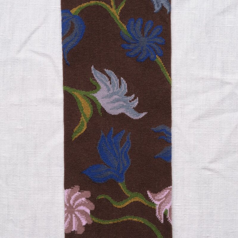 BO903 | גרבי בון מייסון עד הברך דגם Mi-Bas Fleurs Chataigne