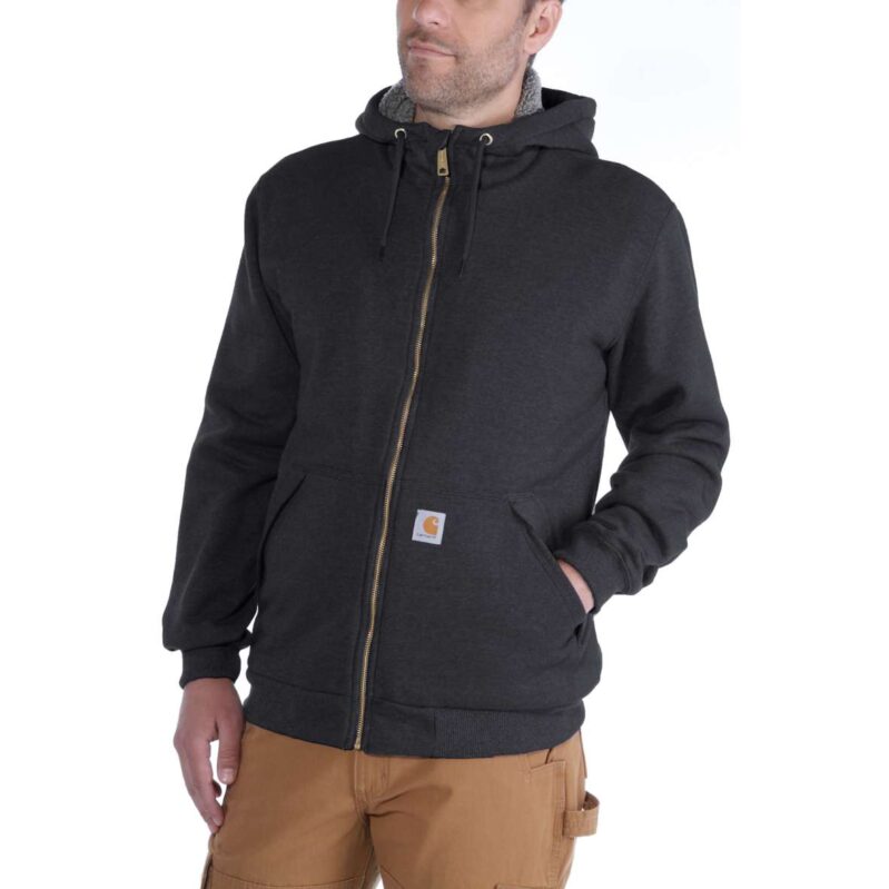 103308 | סווטשירט Rain Defender®  עם בטנת שרפה ורוכסן צבע שחור