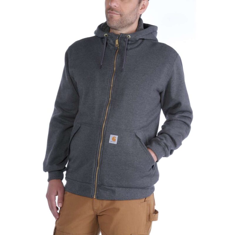 103308 | סווטשירט Rain Defender®  עם בטנת שרפה ורוכסן צבע אפור