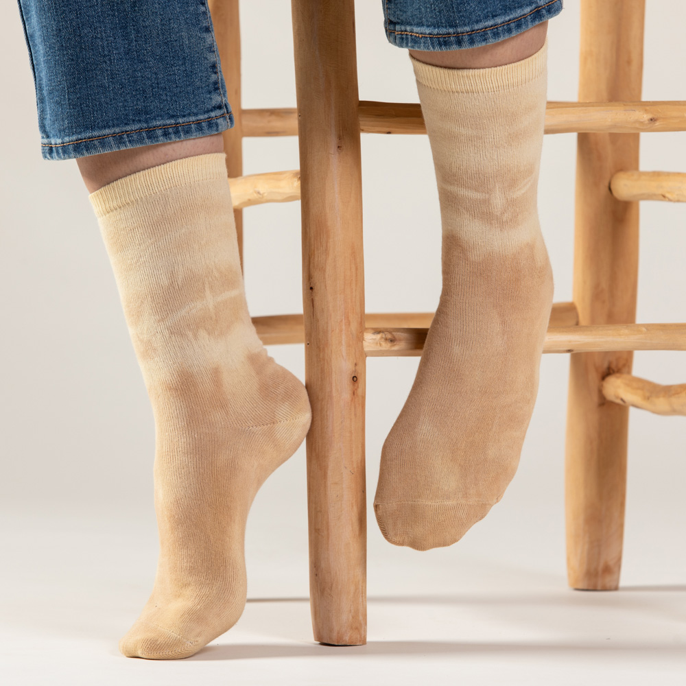 פקאן שכבות - גרבי כותנה בצביעה טבעית