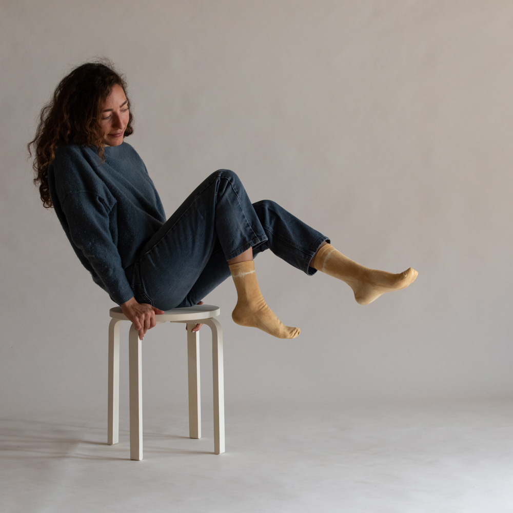 פקאן פס - גרבי כותנה בצביעה טבעית