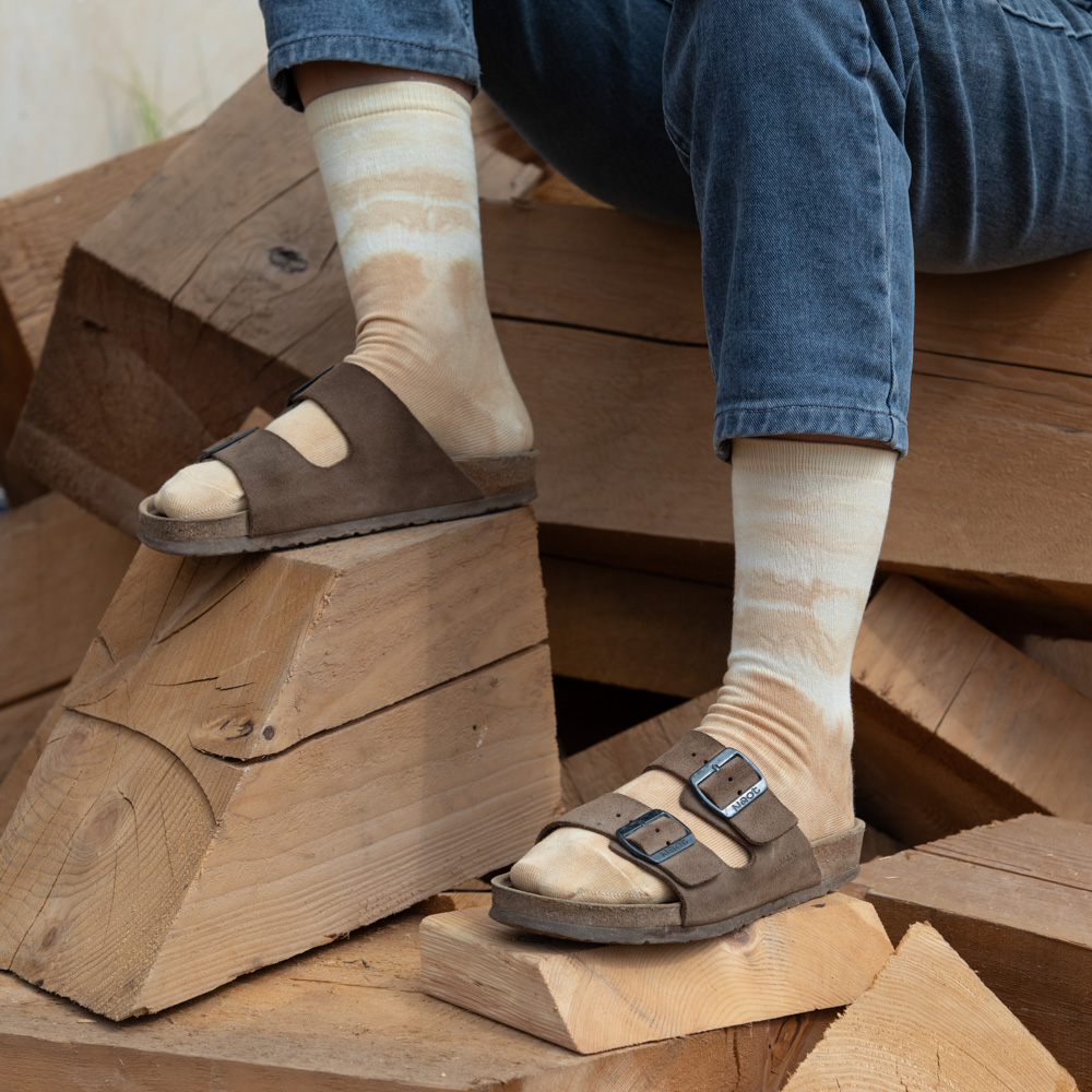 פקאן שכבות - גרבי כותנה בצביעה טבעית