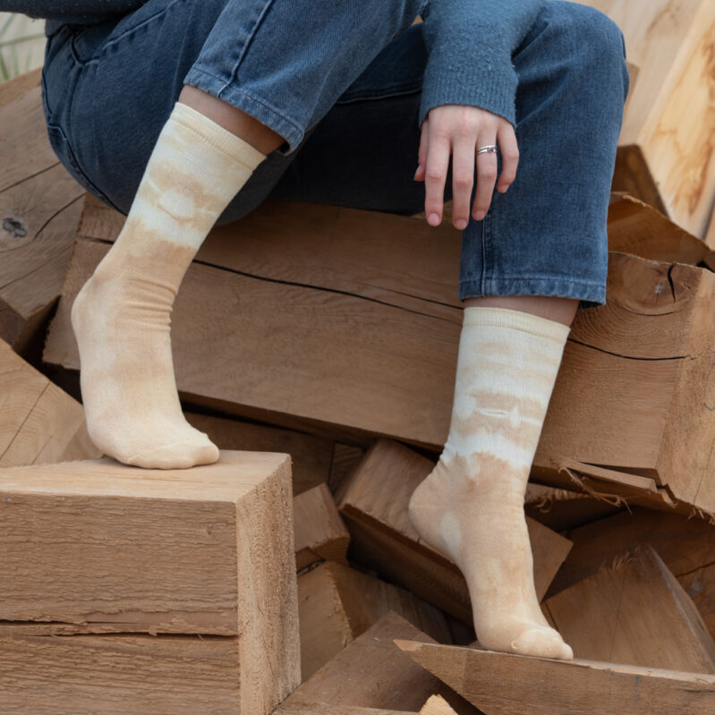 פקאן שכבות - גרבי כותנה בצביעה טבעית