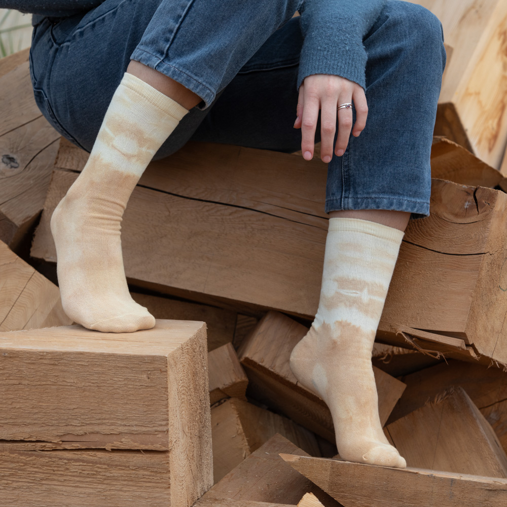 פקאן שכבות - גרבי כותנה בצביעה טבעית