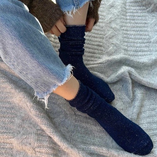 גרבי צמר מרינו מבית Put On Socks דגם Airy צבע אינדיגו