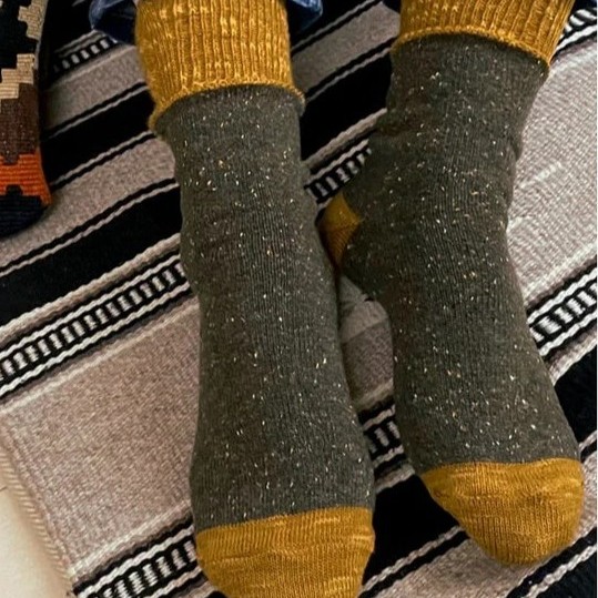 גרבי Put On Socks דגם Flutter צבע ירוק וחרדל