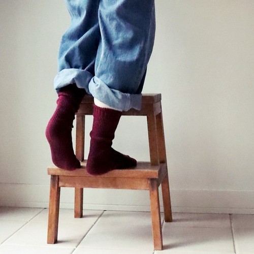 גרבי צמר  Put On Socks דגם Hazel צבע בורדו