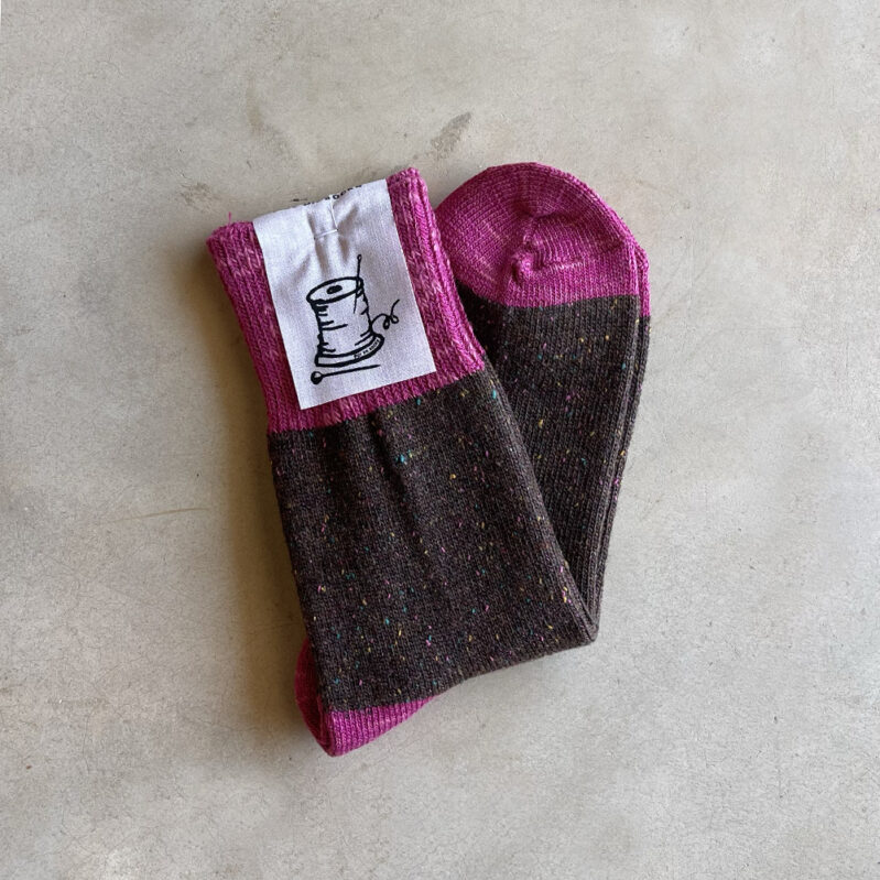 גרבי צמר Put On Socks דגם Flutter צבע ורוד וחום