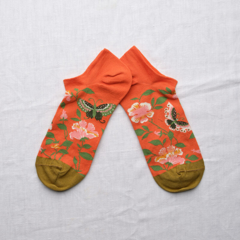EV111 | גרבי קרסולית בון מייסון דגם Orange Butterfly Ankle Socks