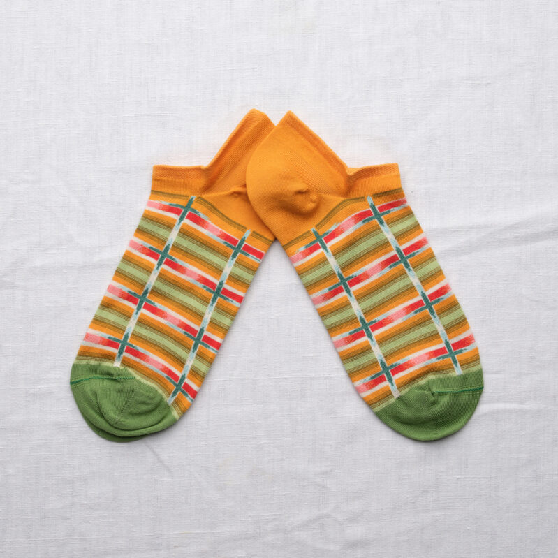 EV121 | גרבי קרסולית בון מייסון דגם Turmeric Checkered Ankle Socks