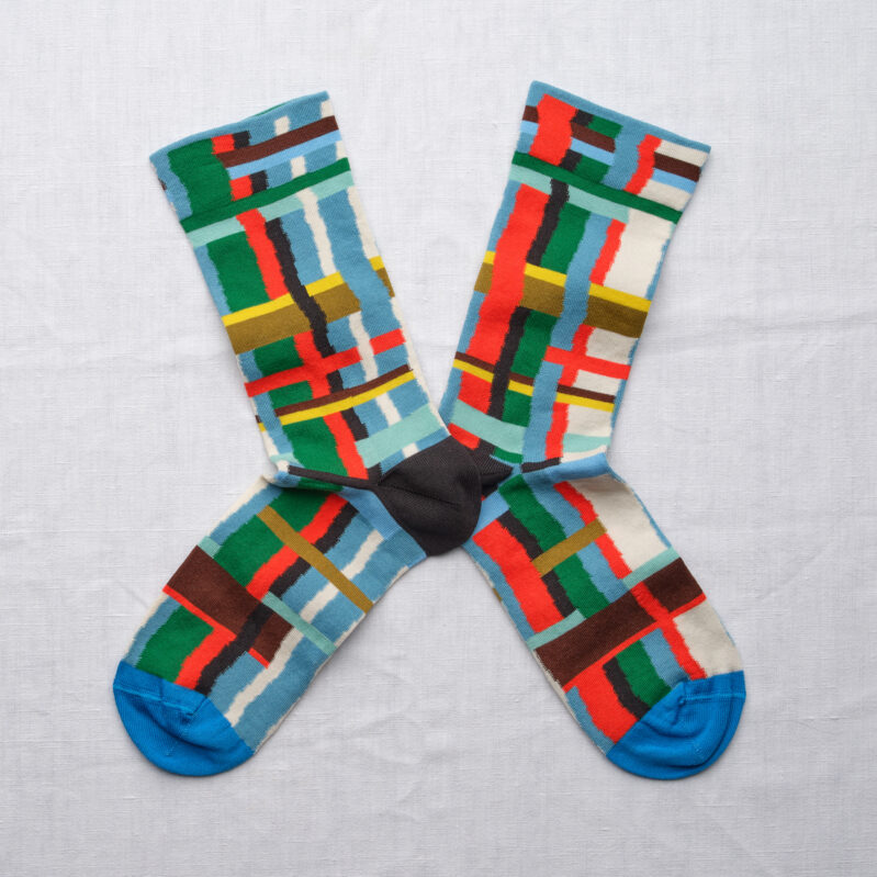 FS101 | גרבי בון מייסון דגם Royal Blue Checkered Socks