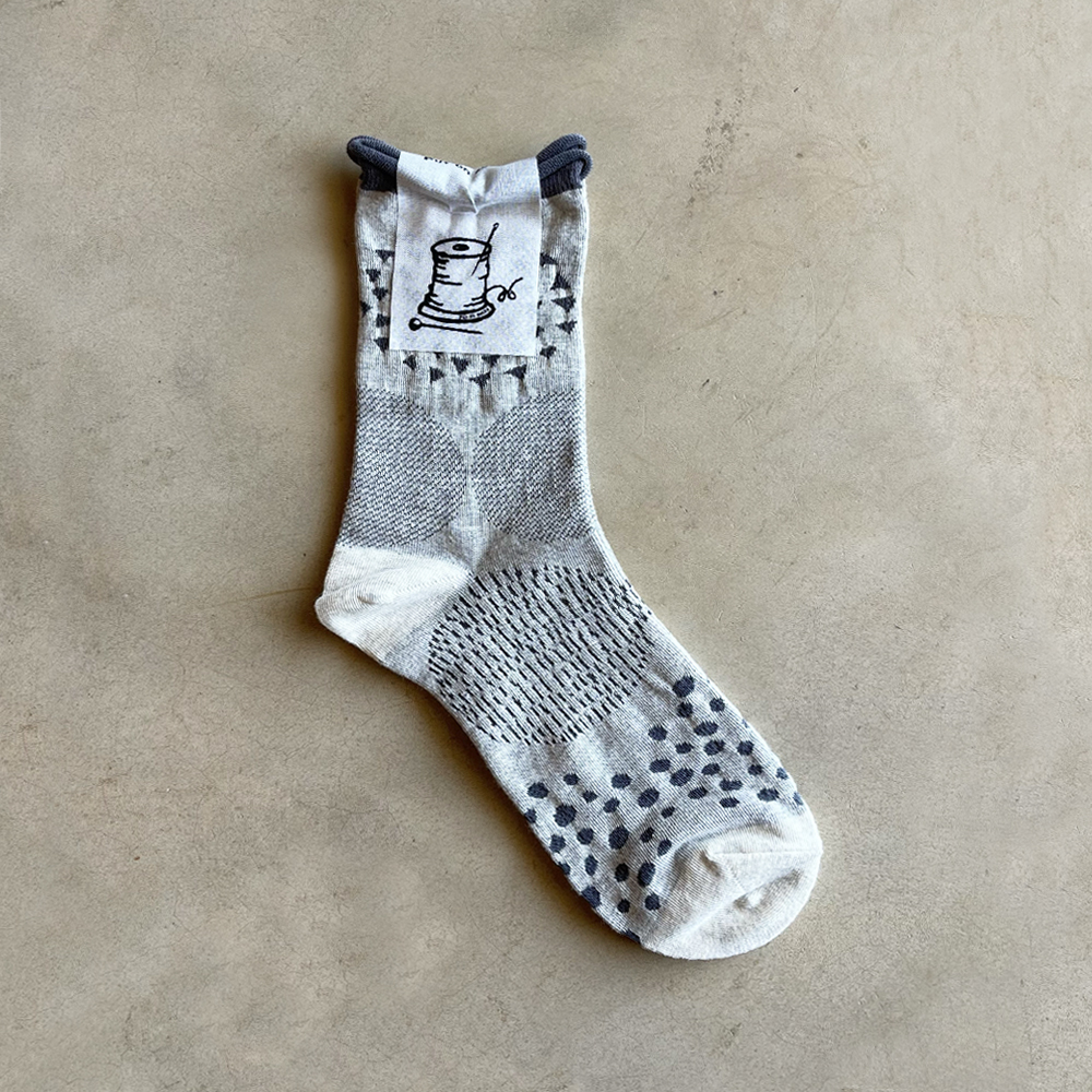 גרבי כותנה מבית Put On Socks דגם Pave צבע Oatmeal