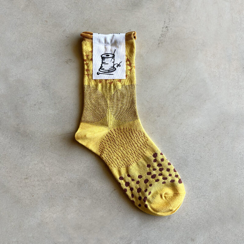 גרבי כותנה מבית Put On Socks דגם Pave צבע Sunflower