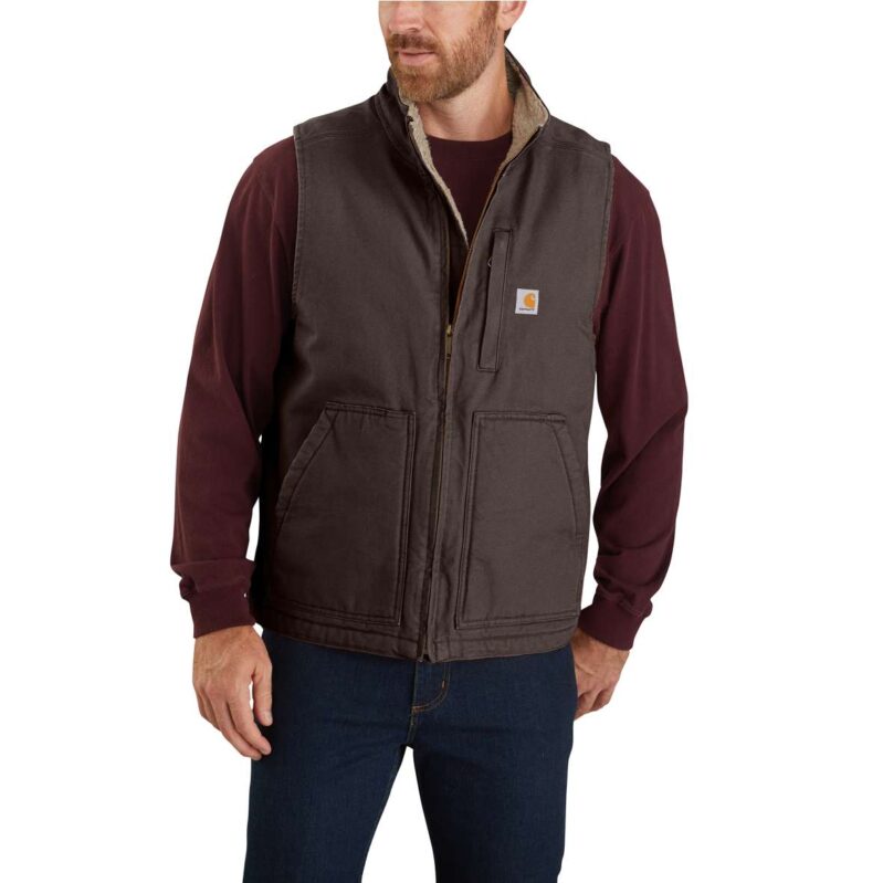 104277 וסט צווארון סגור ביטנת שרפה חום קפה
