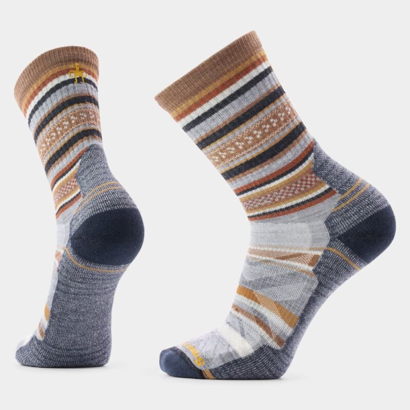 גרבי צמר מרינו Smartwool דגם Hike Light cushion Panorama Crew צבע חום ואפור