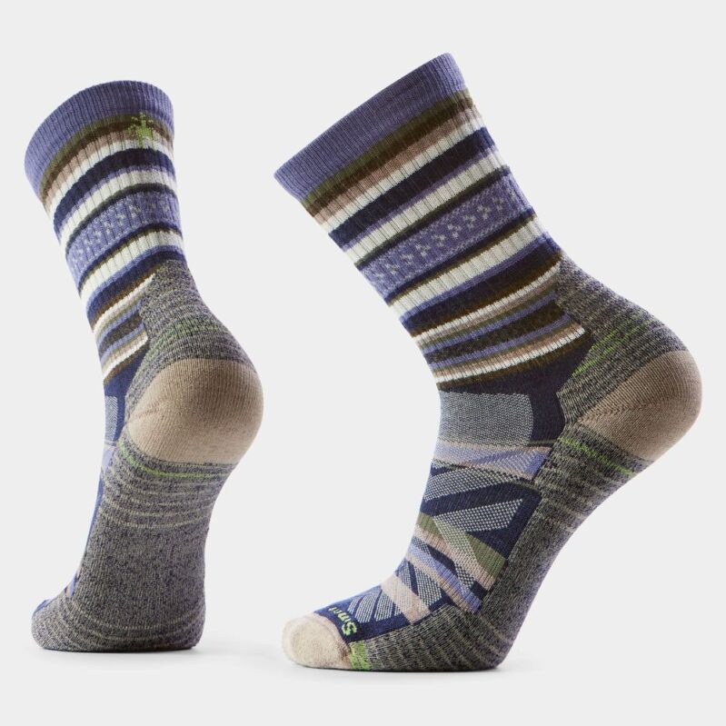 2160 | גרבי צמר מרינו Smartwool דגם Hike Light cushion Panorama Crew צבע כחול ובז'